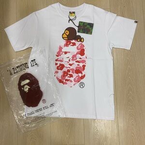 Bape White and Red Graphic Kids T-Shirt